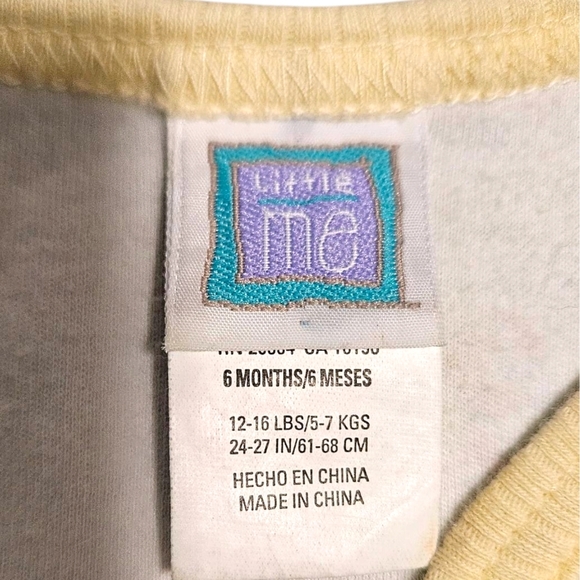 Little Me Footed Sleeper Baby 6M Yellow & White VTG Duck Duck Goose 100% Cotton - Picture 7 of 9